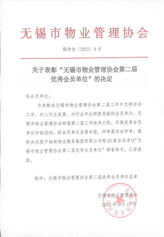 第二届优秀会员单位 第二届优秀会员单位